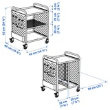 BRÄNNBOLL Open storage unit on casters, white, 56x62 cm