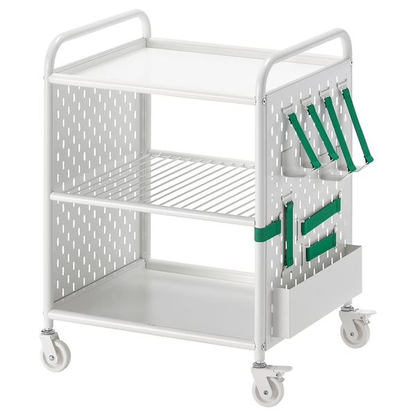 BRÄNNBOLL Open storage unit on casters, white, 56x62 cm