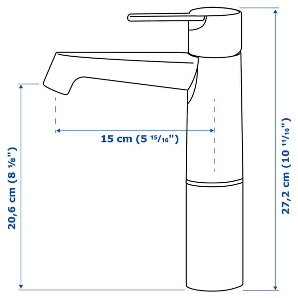 BROGRUND Bath faucet, tall, chrome plated