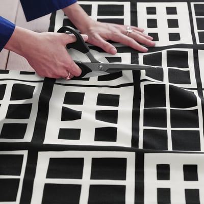 BROKAKLEJA Pre-cut fabric, black/geometric, 150x300 cm