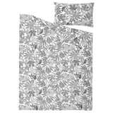 BROKDRACENA Comforter cover and pillowcase, white/black, 150x200/50x80 cm
