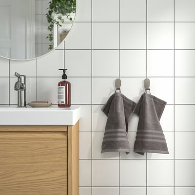 BROKGLIM Washcloth, gray, 30x30 cm