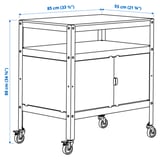 BROR Cart with closed storage, black/wood