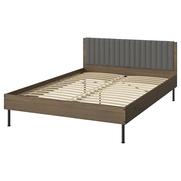 BRUKSVARA Bed frame, brown, 150x200 cm