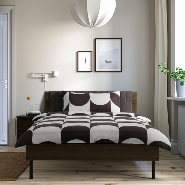 BRUKSVARA Bed frame, brown, 120x200 cm