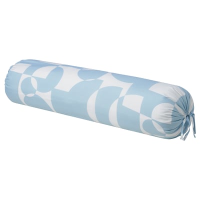 BRUKSVARA Bolster pillowcase, blue/geometric, 38x110 cm