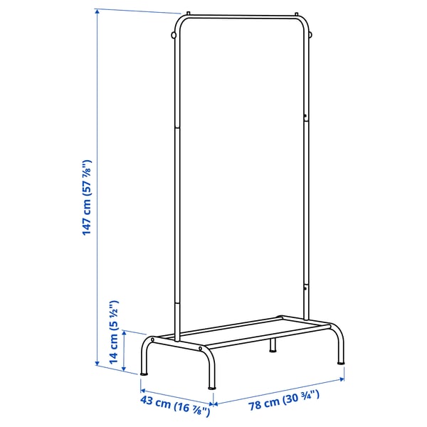 BRUKSVARA Clothes rack, white, 78x147 cm