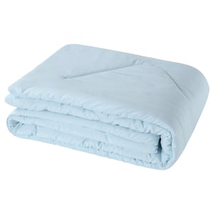 Light blue BRUKSVARA duvet, rectangular, soft, folded neatly.