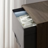 BRUKSVARA Storage unit with 4 boxes, brown/dark gray, 40x104 cm
