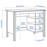 BRUSALI Desk, white, 90x52 cm