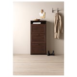 BRUSALI Shoe cabinet with 3 compartments, brown, 61x30x130 cm