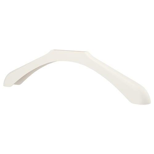 BUMERANG white plastic hanger, sleek curved design.
