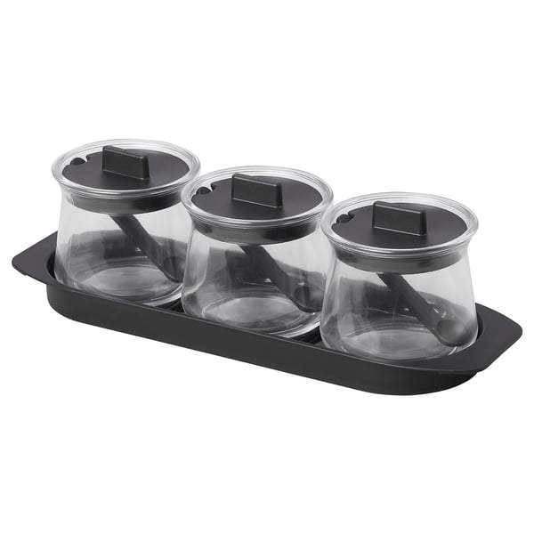 CELEBRERA 3-piece spice jar set, glass