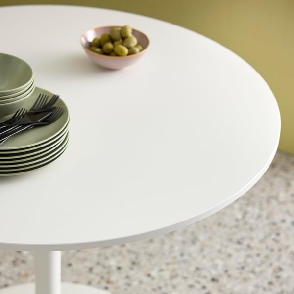 DOCKSTA Table, white/white, 103 cm