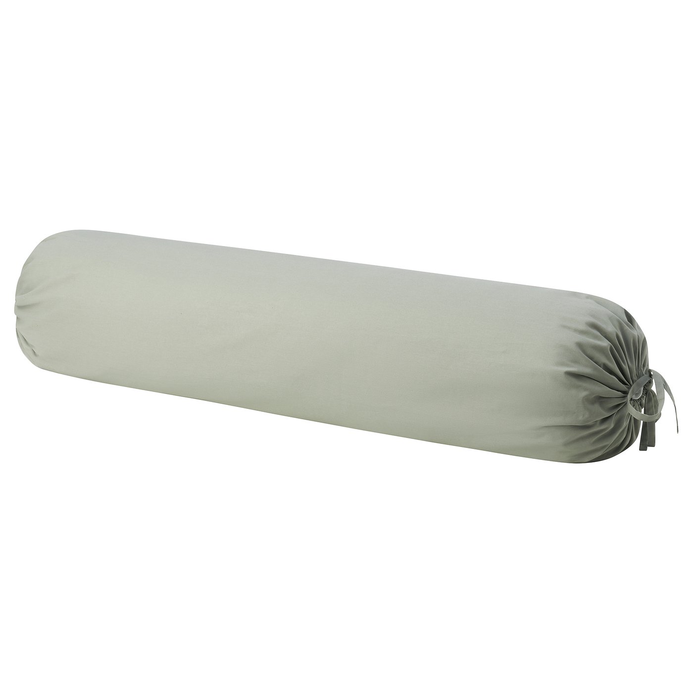 DVALA roll pillowcase, sage green, cotton, cylindrical, with drawstring.