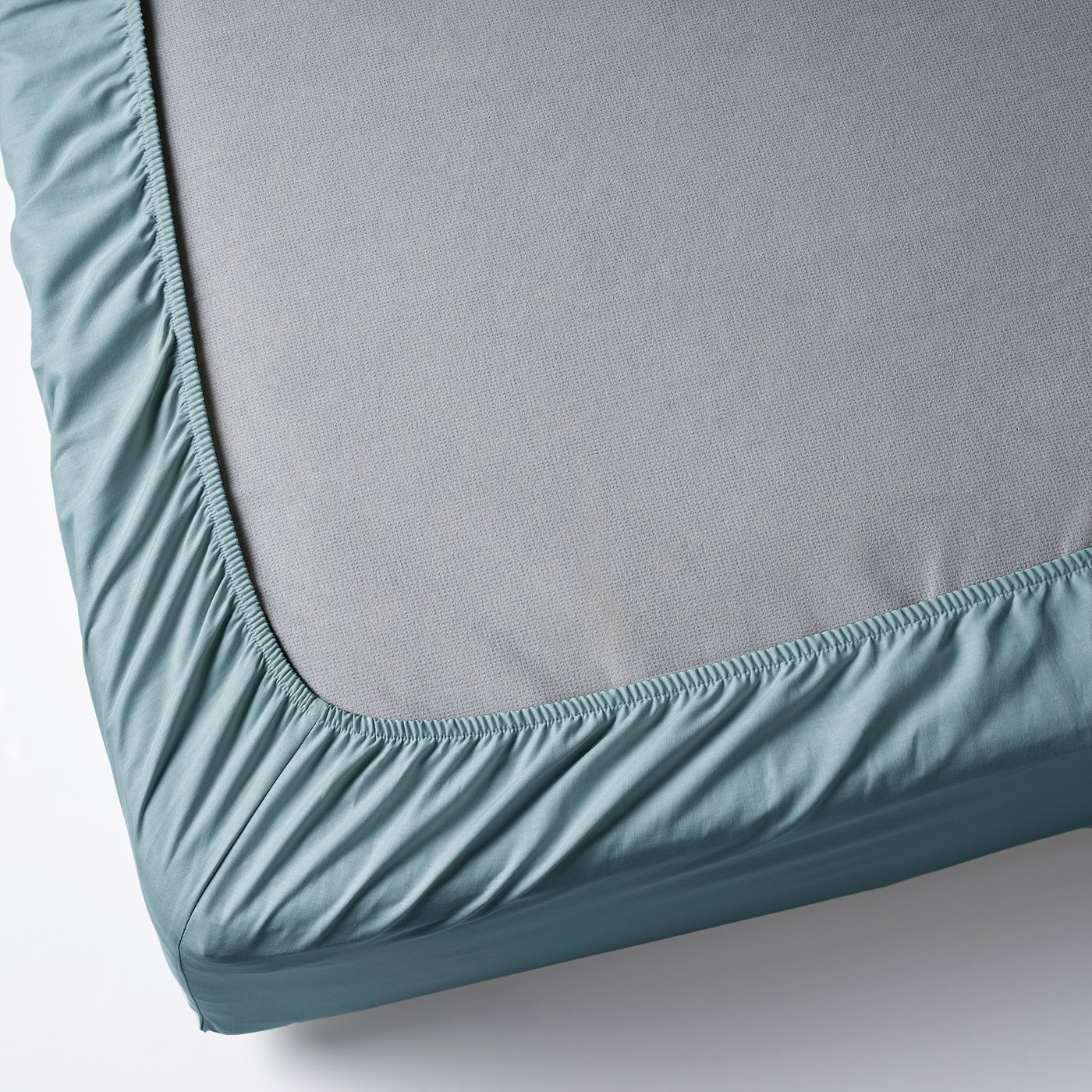 DVALA Fitted sheet, light blue, 120x200 