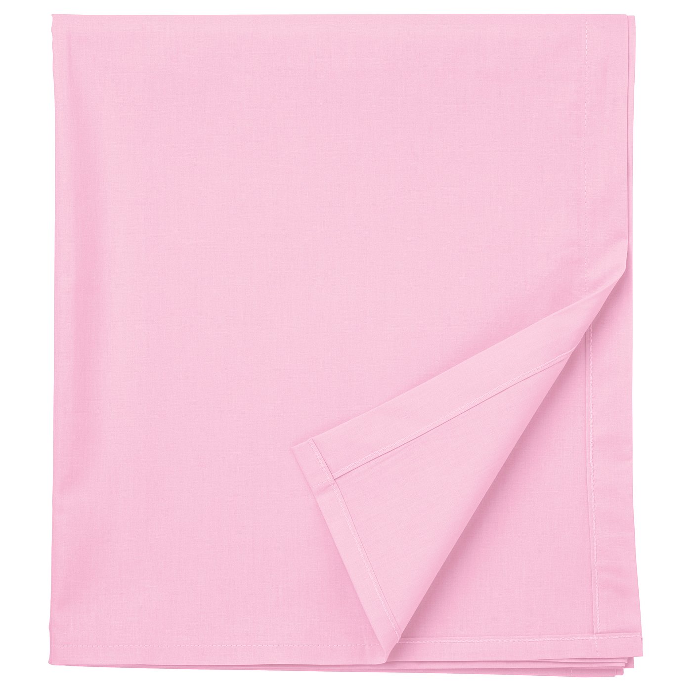Pink DVALA sheet, folded; 100% cotton, simple, solid colour, rectangular.