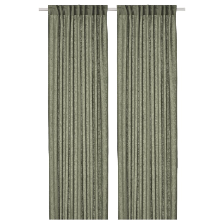 DYTÅG curtains, 1 pair, graygreen, 145x250 cm (57x98") IKEA