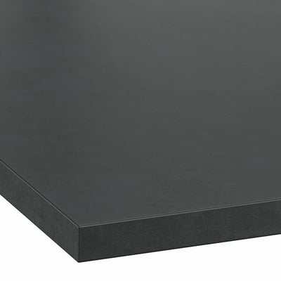 EKBACKEN Countertop, black/laminate, 186x2.8 cm