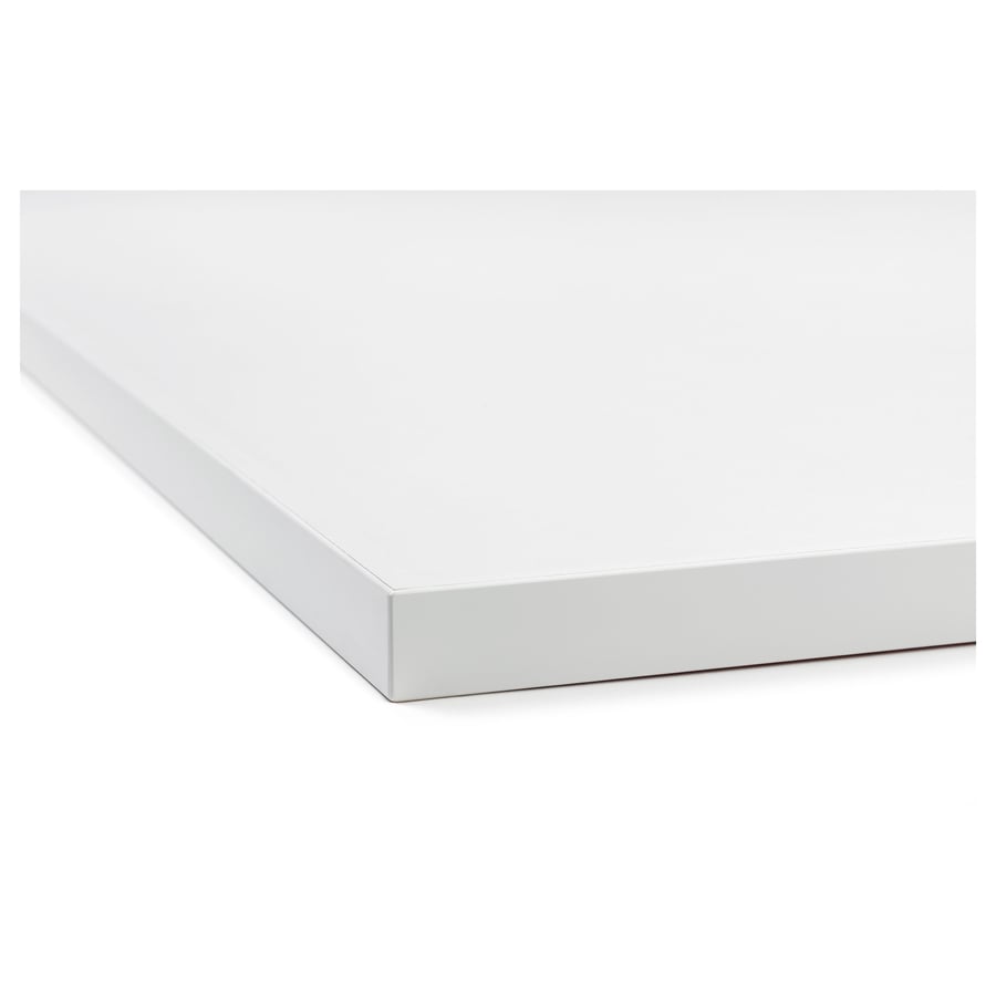 EKBACKEN countertop, doublesided, with white edge light gray/white