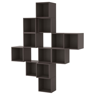 EKET Wall-mounted cabinet combination, dark gray, 175x35x210 cm