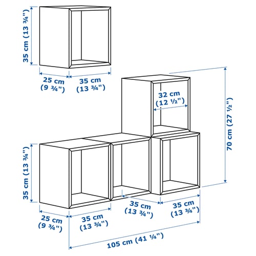 Illustration with measurements for the product: EKET.