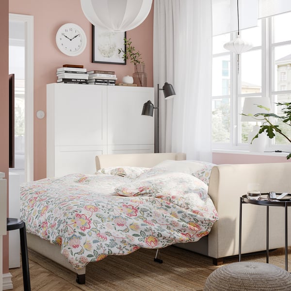 EKHOLMA Sleeper sofa, Kilanda light beige