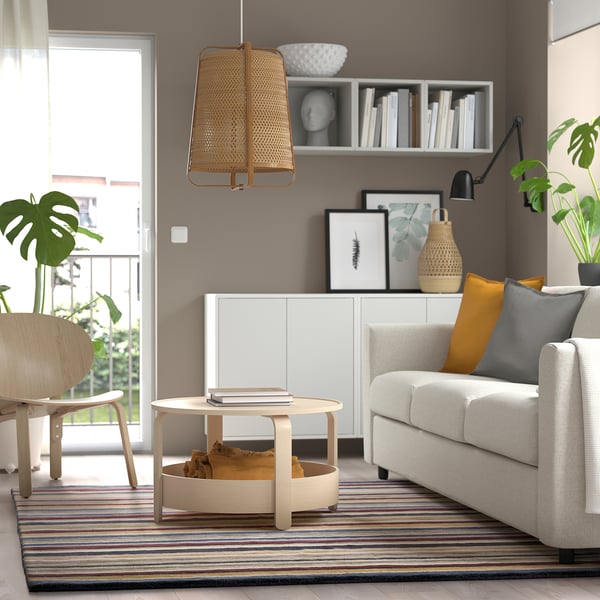 ELLJUSSPÅR Rug, low pile, multicolor/stripe handmade, 170x240 cm