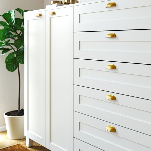 ENERYDA Cup cabinet pull, brass color, 89 mm