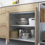 ENHET Base cabinet for cooktop w door, white/oak effect, 80x62x75 cm