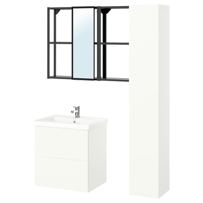 ENHET Bathroom, anthracite/white, 64x43x65 cm