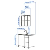 ENHET Kitchen, anthracite/white, 103x63.5x216.5 cm