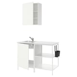ENHET Kitchen, white, 123x63.5x222 cm