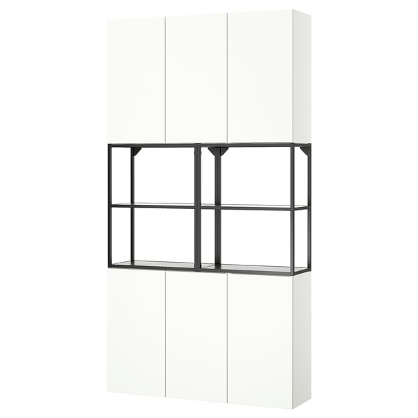ENHET Storage combination, anthracite/white, 120x32x225 cm