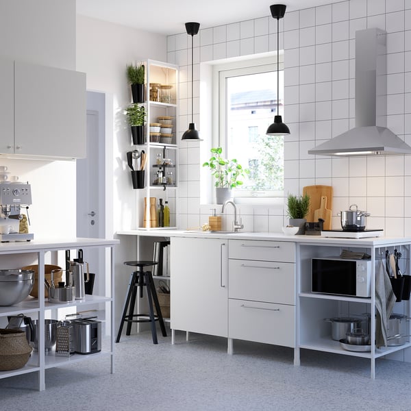 ENHET Storage combination, white, 123x63.5x201.5 cm