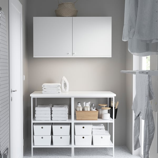 ENHET Storage combination, white, 123x63.5x201.5 cm