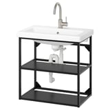 ENHET / TVÄLLEN Open sink cabinet with 2 shelves, anthracite, 64x43x65 cm