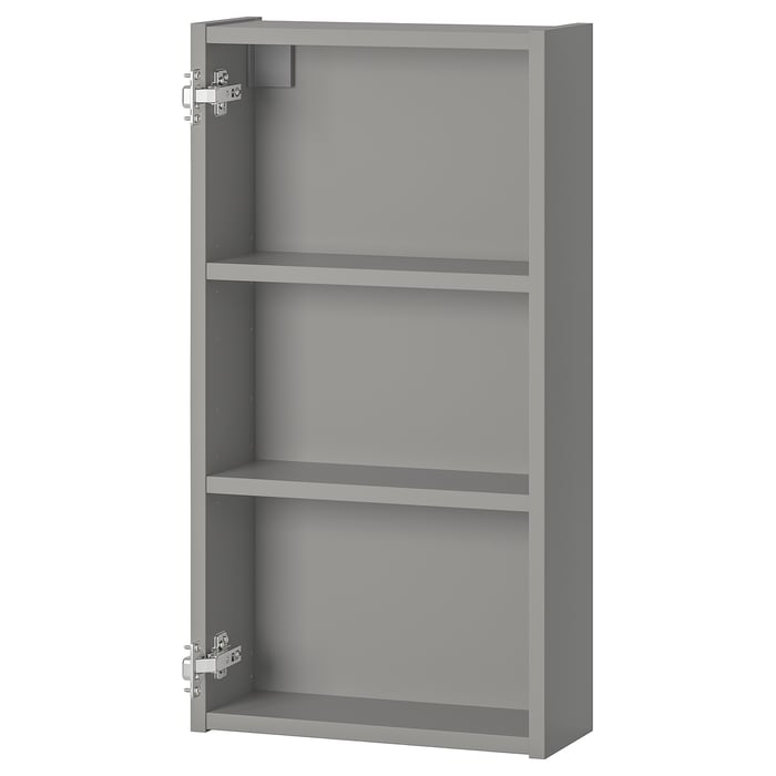 ENHET wall cb w 2 shelves, gray, 40x15x75 cm (153/4x57/8x291/2") IKEA