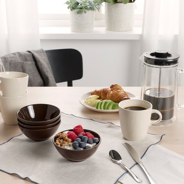 FÄRGKLAR Bowl, glossy brown, 12 cm