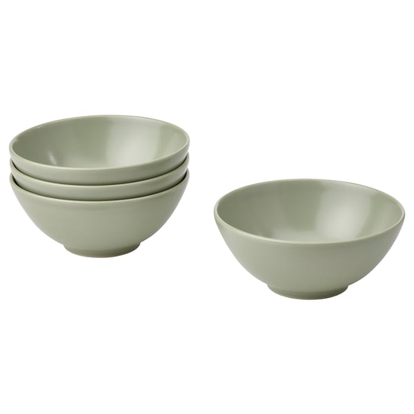 FÄRGKLAR Bowl, matte green, 12 cm