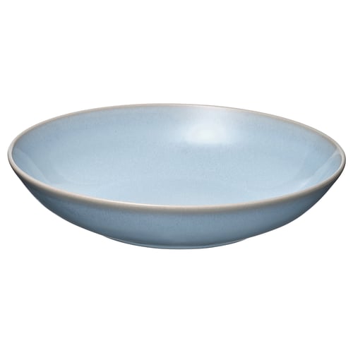 FÄRGKLAR light blue plate, stoneware, round, simple design.