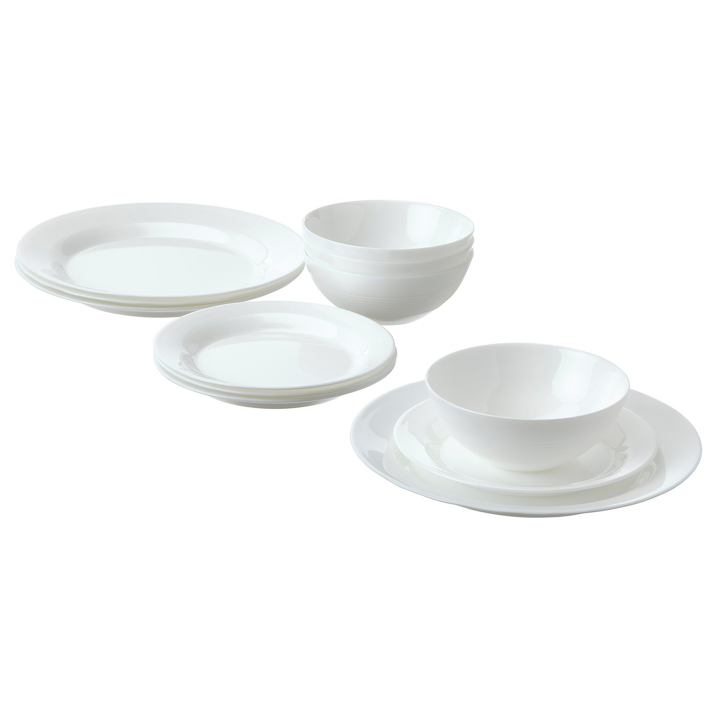 FAVORISERA 12 piece dinnerware set, white - IKEA
