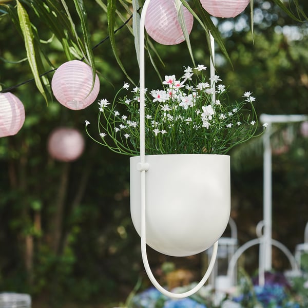 FEJKA Artificial potted plant, indoor/outdoor/Baby’s breath white, 9 cm