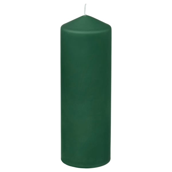 FENOMEN Unscented pillar candle, green, 23 cm