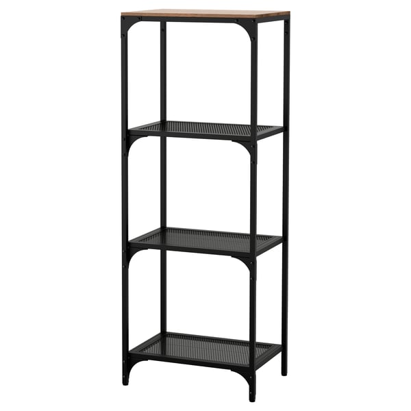 FJÄLLBO Shelf unit, black, 51x136 cm
