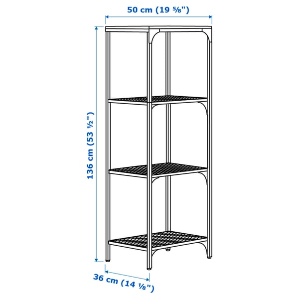 FJÄLLBO Shelf unit, black, 51x136 cm
