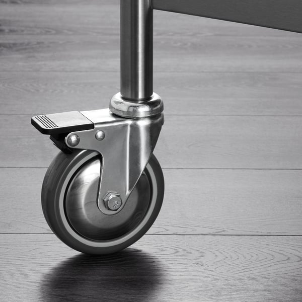 FLYTTA Kitchen cart, stainless steel, 98x57 cm
