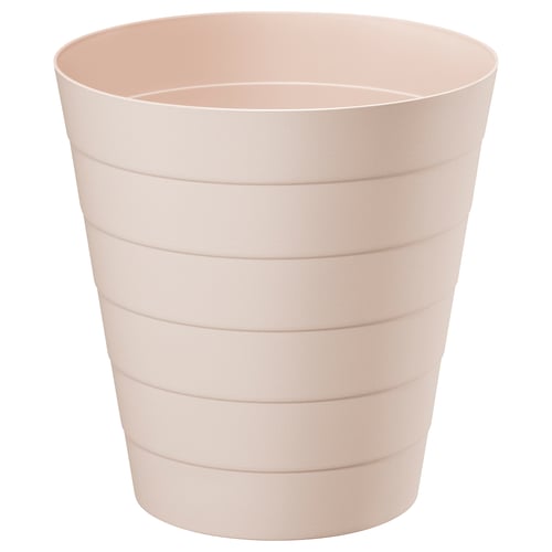 FNISS waste bin, soft pink, cylindrical, clean lines, polypropylene, easy to clean.