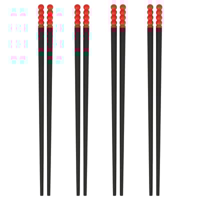 FÖSSTA Chopsticks, 4 pairs, red