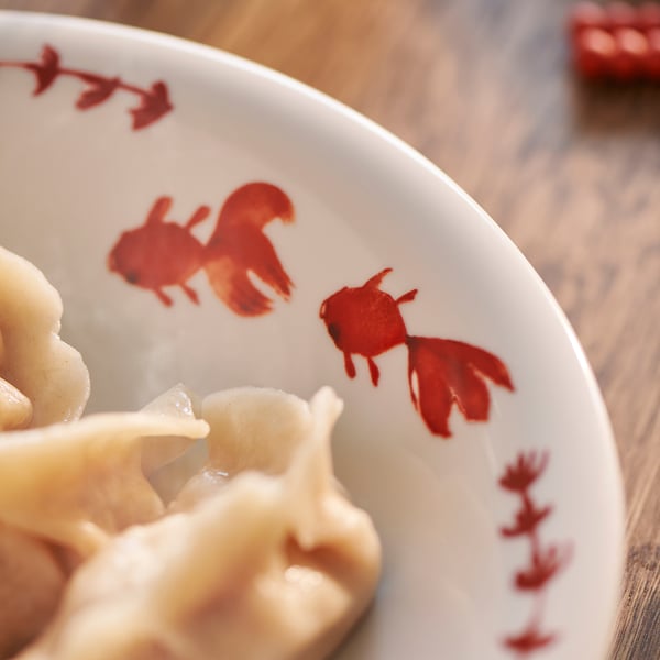 FÖSSTA Deep plate/bowl, goldfish, 23 cm